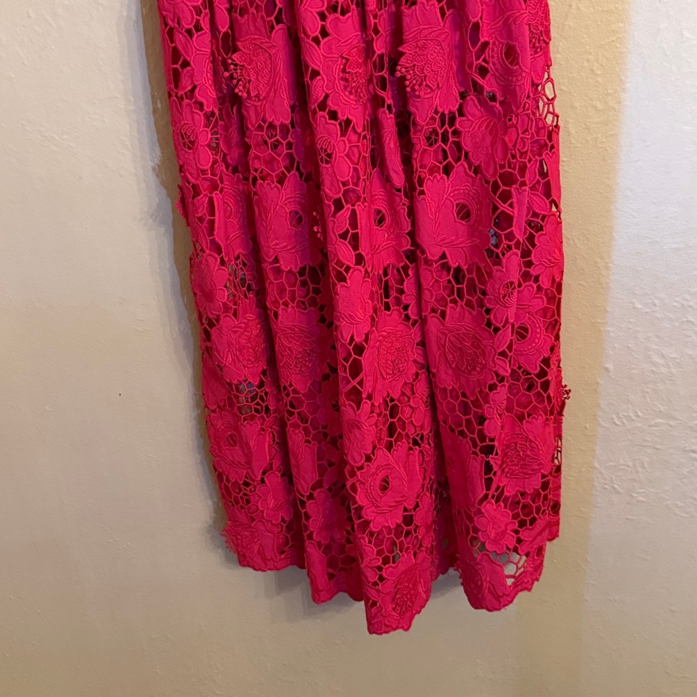 $555 SELF-PORTRAIT Poppy Belted Lace Midi Dress size US 2 No slip included! - Picture 4 of 15
